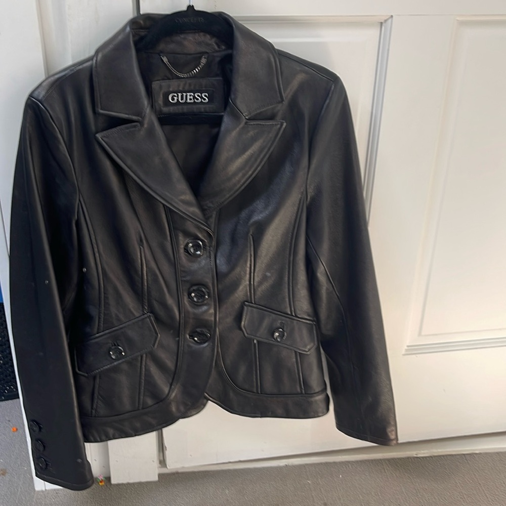 Vintage Y2K Guess leather blazer jacket size large